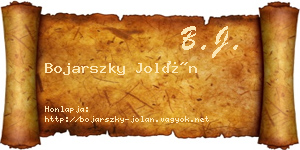 Bojarszky Jolán névjegykártya